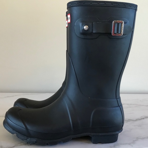 HUNTER BLACK ORIGINAL SHORT RAIN BOOTS - Picture 6 of 11